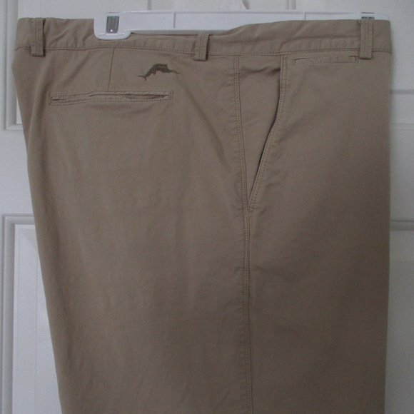 Tommy Bahama Mens Tan Cotton Stretch Poplin Pant Slack - Size 38W x 29L* - Picture 2 of 5